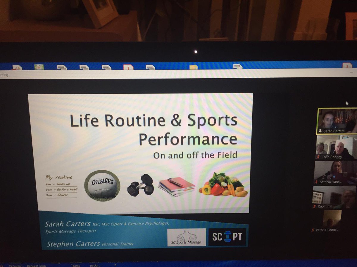 RosleaGFC's tweet photo. Great attendance last night at our online sessions for our underage players and their families on Life Routine and Sports Performance. Thank you to Stephen & Sarah Carters for the excellent sessions and beneficial life skills we can all put into place. π»πβοΈ
#warmwellconnected https://t.co/wRqxa5FvJY