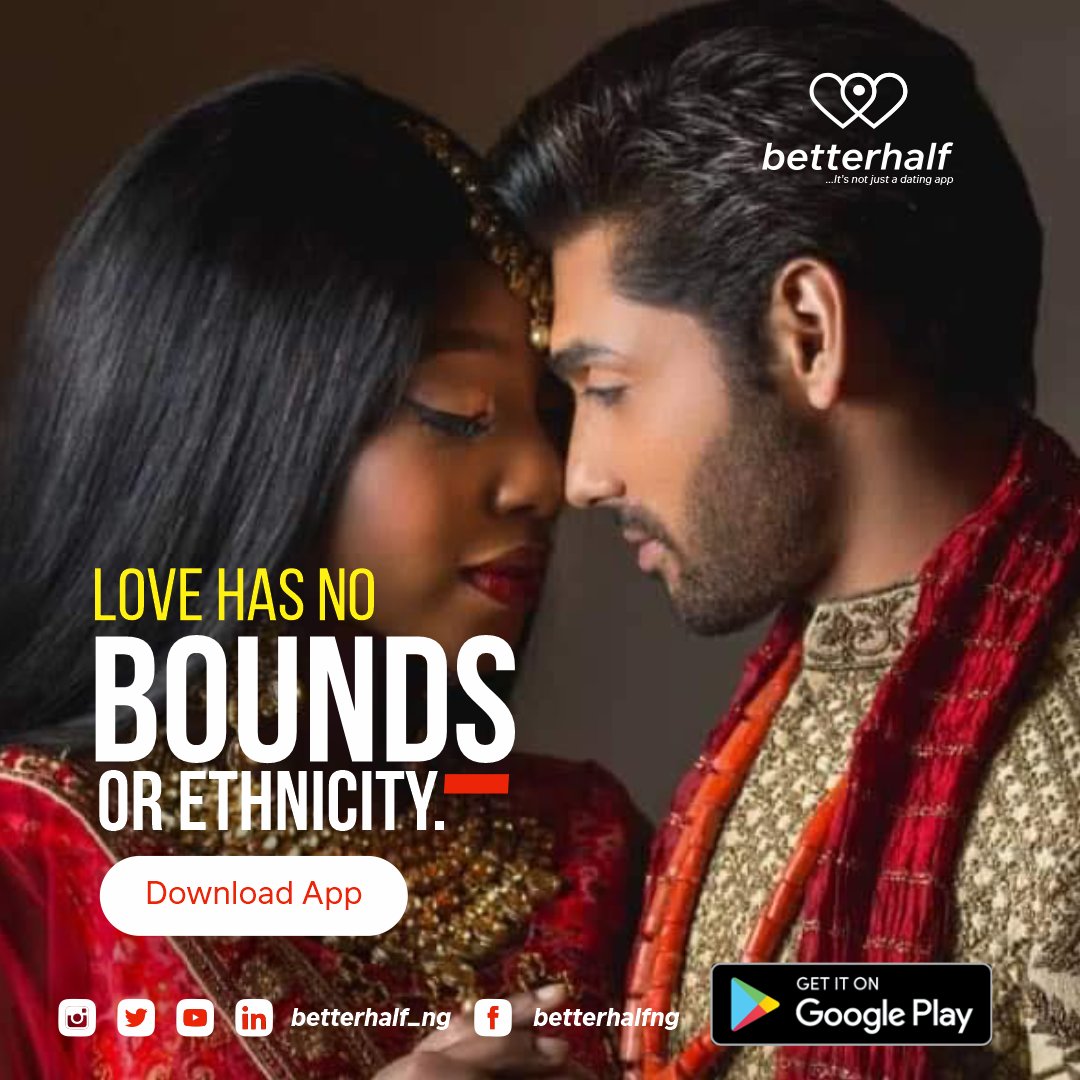 Betterhalf_ng's tweet photo. No matter where you are. Love has no limitation. We provide perfect matches for people in Nigeria and outside Nigeria. Download BetterHalf now to get started. 

#Betterhalf
#Youcanfindlove
#Findlove
#Datingapp https://t.co/AfmzufYFHq