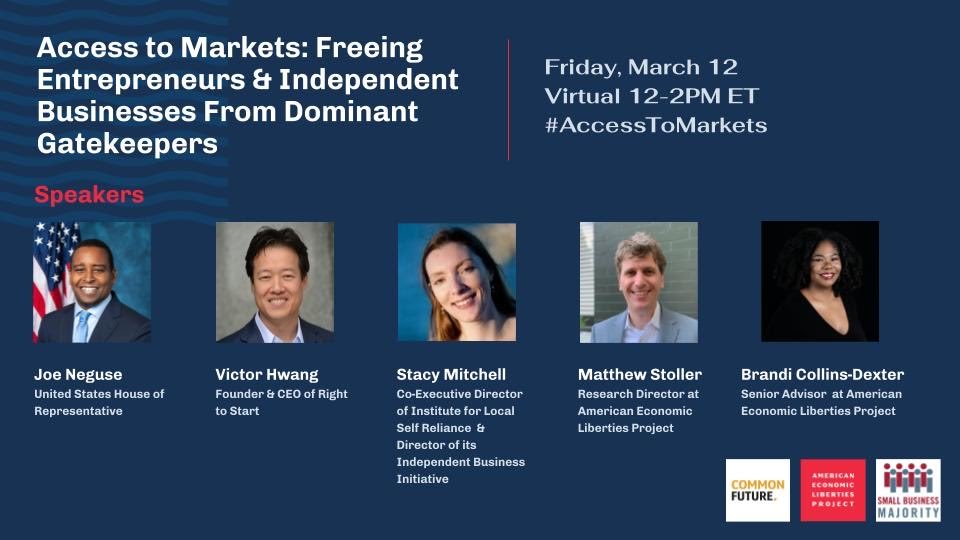 BrandingBrandi's tweet image. Did you know Blk/Latino biz are more likely to repurpose to support aid to communities during COVID? I’m teaming up w/ @econliberties, @commonfutureco &amp;amp; @SmlBizMajority on 3/12 @ 12pm ET to discuss creating markets that help small business thrive.

RSVP!
economicliberties.us/event/access-t…