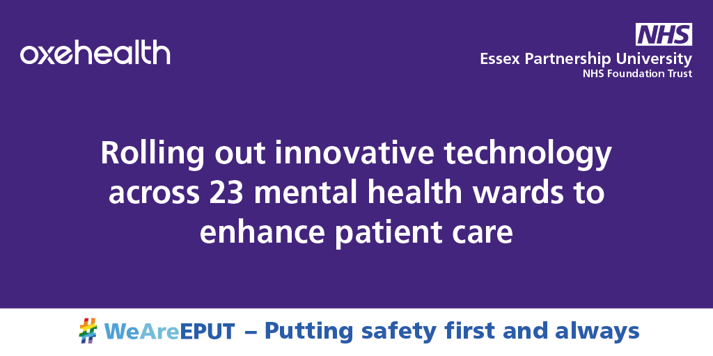 EPUTNHS's tweet photo. Delivering high quality and safe care is our priority. We’re using innovative technology from @oxehealth on our mental health wards to give our staff another tool to help them deliver the safest care possible. Patients tell us it helps them feel safer too #SafetyFirstSafetyAlways https://t.co/K1Ojp07a6P