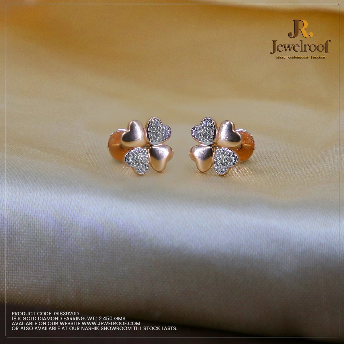 Shop these lovely earrings online from our website :
jewelroof.com

#rcbafnajewellers #jewelroof #rcbafna #rcbafnajewellersnashik #nashik #goldjewellery #rosegold #goldring #diamondjewellery #womensjewellery #beautifulearrings #earrings #earringsoftheday
