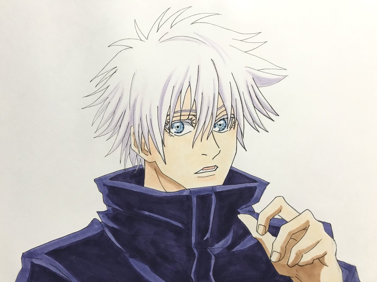 いろんなアニメキャラ描いてみた 呪術廻戦 五条悟 描いてみた Jujutsukaisen Satorugojo Drawing Youtubeチャンネル T Co Exe6mkumx2