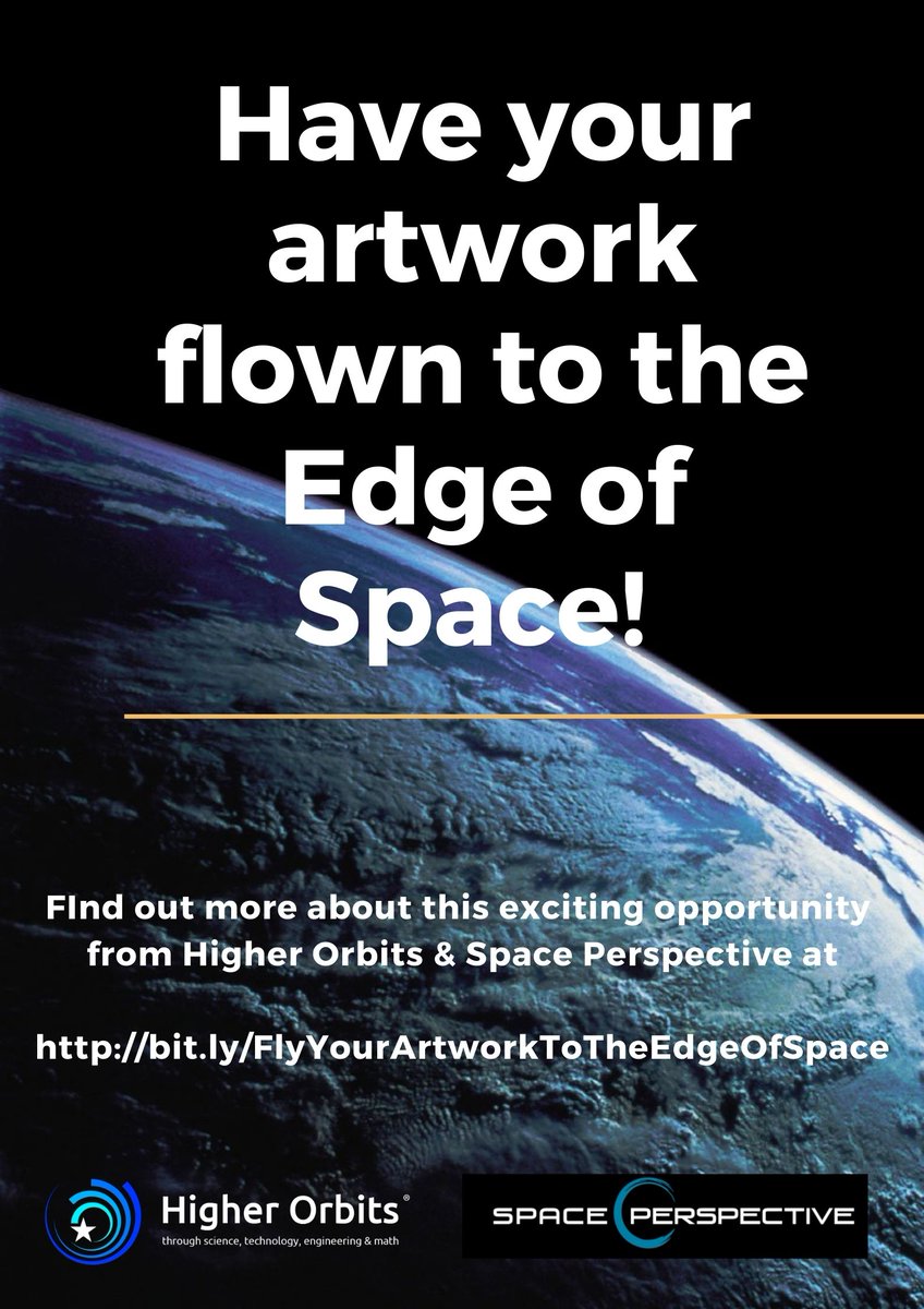 HigherOrbits's tweet photo. Fly your artwork to the #EdgeOfSpace with Higher Orbits &amp; @SpacePerspectiv on the Test Flight of #NeptuneOne! For details about how you can be part of this trailblazing flight visit https://t.co/57KTm8AULI Just a few days left to submit your art! #SpaceInspires #STEAM https://t.co/WKHUuPmCL5