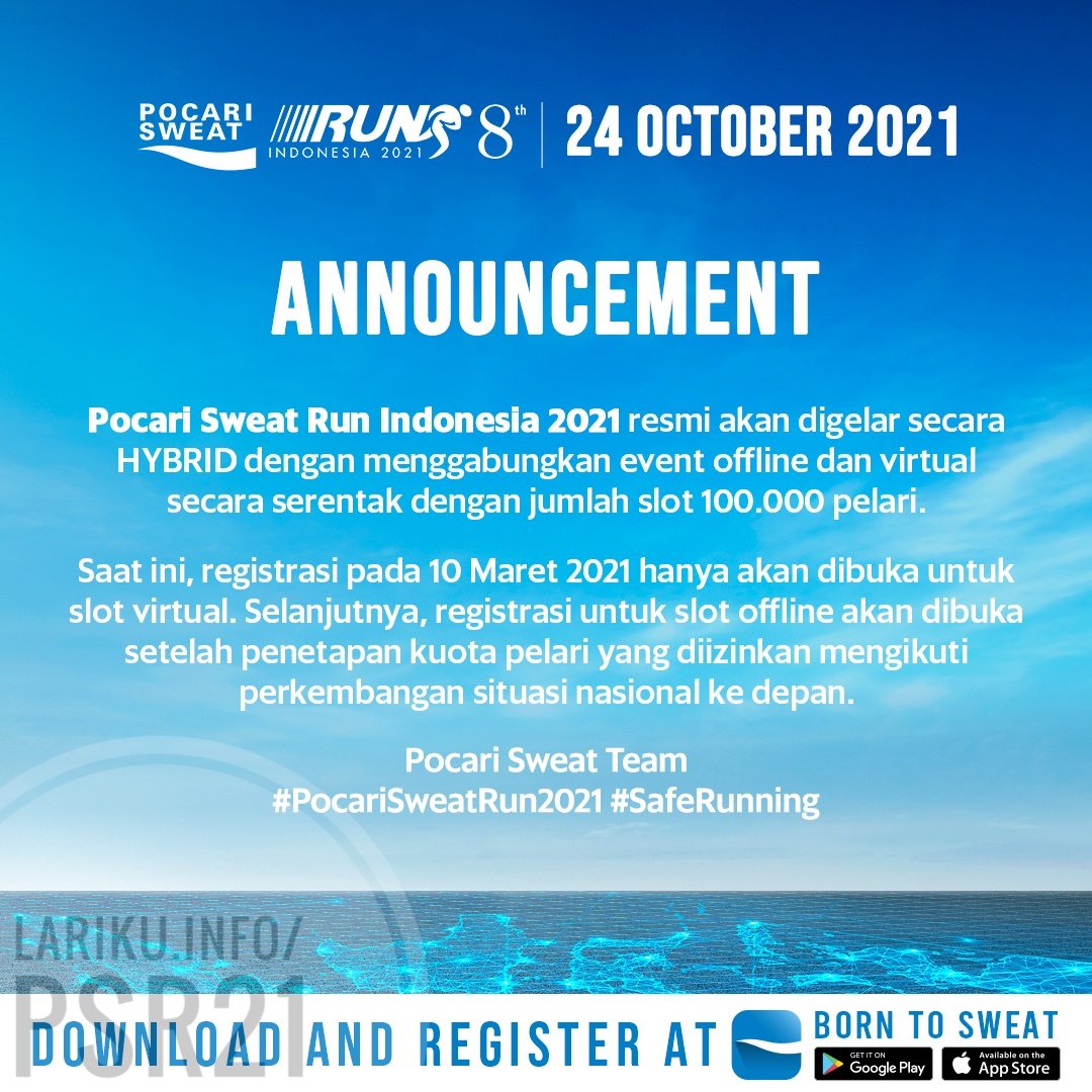 LarikuInfo's tweet photo. ๐ป๐ป๐ป
๐ฆ Pocari Sweat Run Indonesia
โฐ 24 Oktober 2021
๐ 3K/5K/10K/21K/42K โข Virtual Run
๐ Bebas / Anywhere
๐
๐งฟ https://t.co/obMEzt9dPT โ
๐บ
โขโขโขโข
.
.
.
#PocariSweatRunIndonesia #LariKuinfo #PocariSweat #RunID https://t.co/HXjwE9D8yW