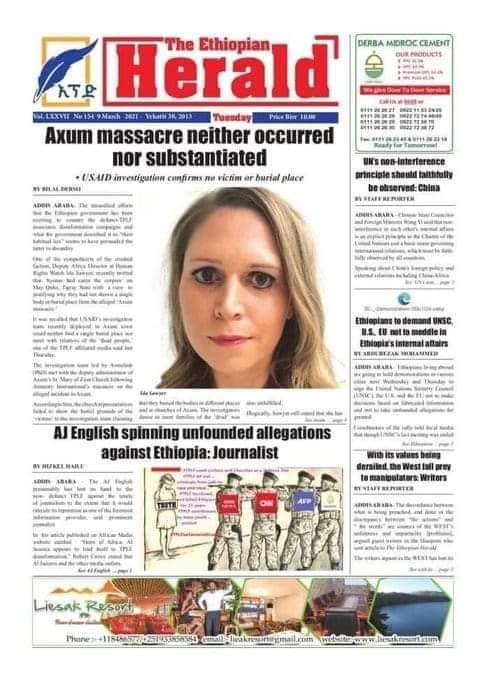 Almaz85148481's tweet photo. The #FabricatedAxumMassacre reported by the #proofless propaganda pushers #exposed by #Ethiopia #Herald
#TPLFisaTerroristGroup
@CNNAfrica @_AfricanUnion https://t.co/Yw4dOOCy6O