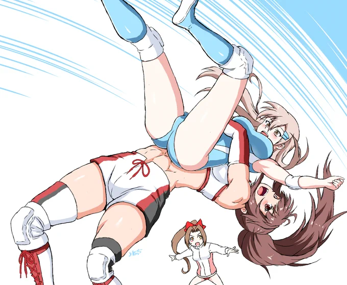 TLに流れてきたのを見てたら描きたくなった、とびさわさんのさとねさんとほのるるさんのゆうなさん 