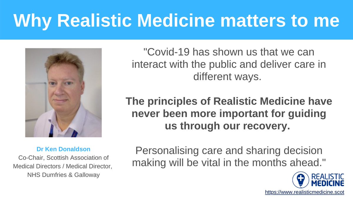 RealisticMed's tweet photo. Thanks to @kendonaldson, Medical Director at @DGNHS for today's #WhyRMMatters quote. Register now for the launch of the CMO's Annual Report on 17 March: https://t.co/PMaoif3tDB #RealisticMedicine https://t.co/mae8K5n48B