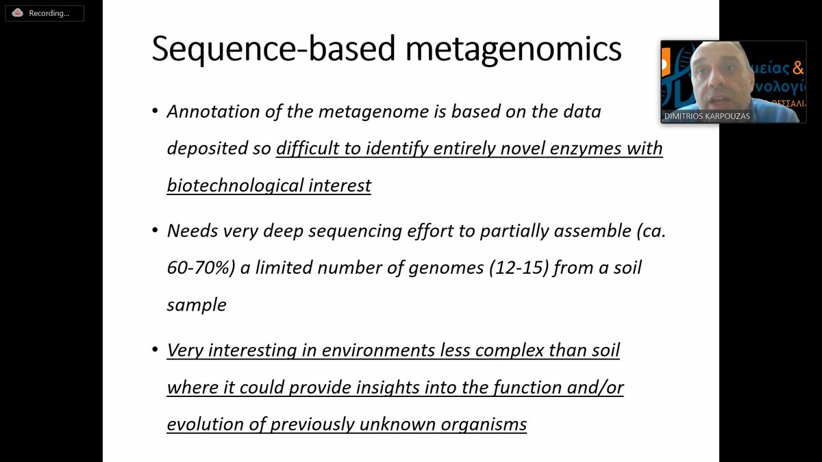 EngineOmic's tweet photo. Moving to Module 4 and #metagenomics by Professor D. Karpouzas & PostDoc researcher K. Rousidou from @plant_env @mikrobiokosmos
#synbioGR #OMICTraining #OMICEducation #VirtualTrainingSchool #omicengine https://t.co/95oboHHJ55