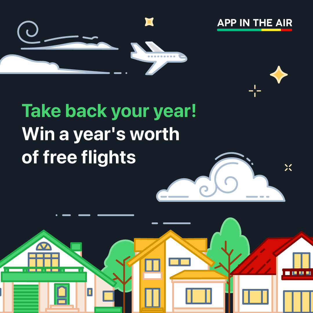 appintheair's tweet photo. 📢 We’re giving away one year of free flights!
One year on the ground means 365 days of lost travel. Lament no longer, we are giving one lucky winner a year’s worth of flights to help you #TakeBackYourYear ✈️
Download the app and submit your entry here: https://t.co/aMQ5gZFqDH https://t.co/Sbq7RE4H0Q