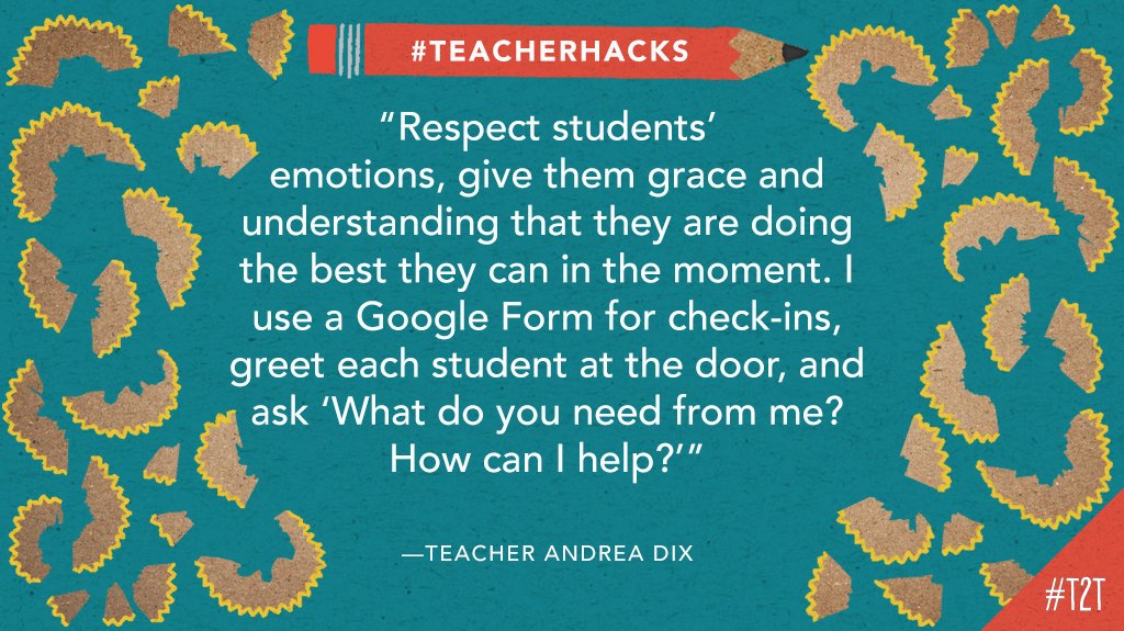 teacher2teacher's tweet image. 📆 Student wellbeing is on the agenda with T @TeachDix&apos;s daily Google check-ins! 

How are you tuning in to Ss&apos; needs during this difficult time? #TeacherHacks #COVIDteaching #BiteSizedPD