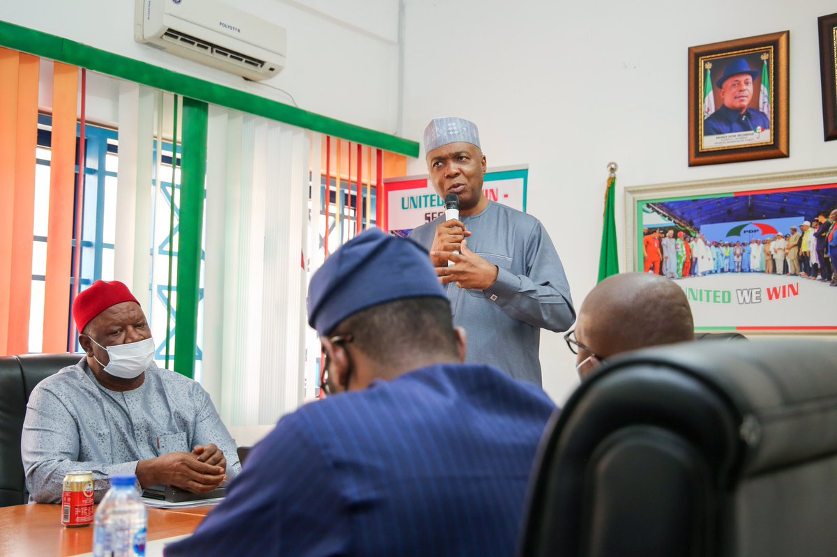 bukolasaraki's tweet photo. Without our young people, our party has no future. This is why, earlier today, alongside the members of the #PDPReconciliation Committee, we held our first engagement on Zoom with PDP Youth Leaders across the country. https://t.co/HdKIIT1vze