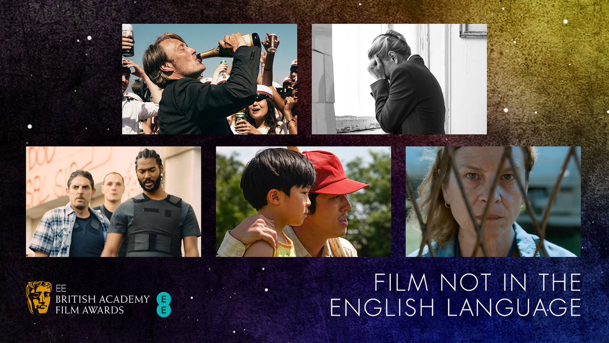 Nominated in the Film Not in the English Language 🎥🌍 category

🎥 Another Round
🎥 Dear Comrades!
🎥 Les Misérables
🎥 Minari
🎥 Quo Vadis, Aida?

#EEBAFTAs