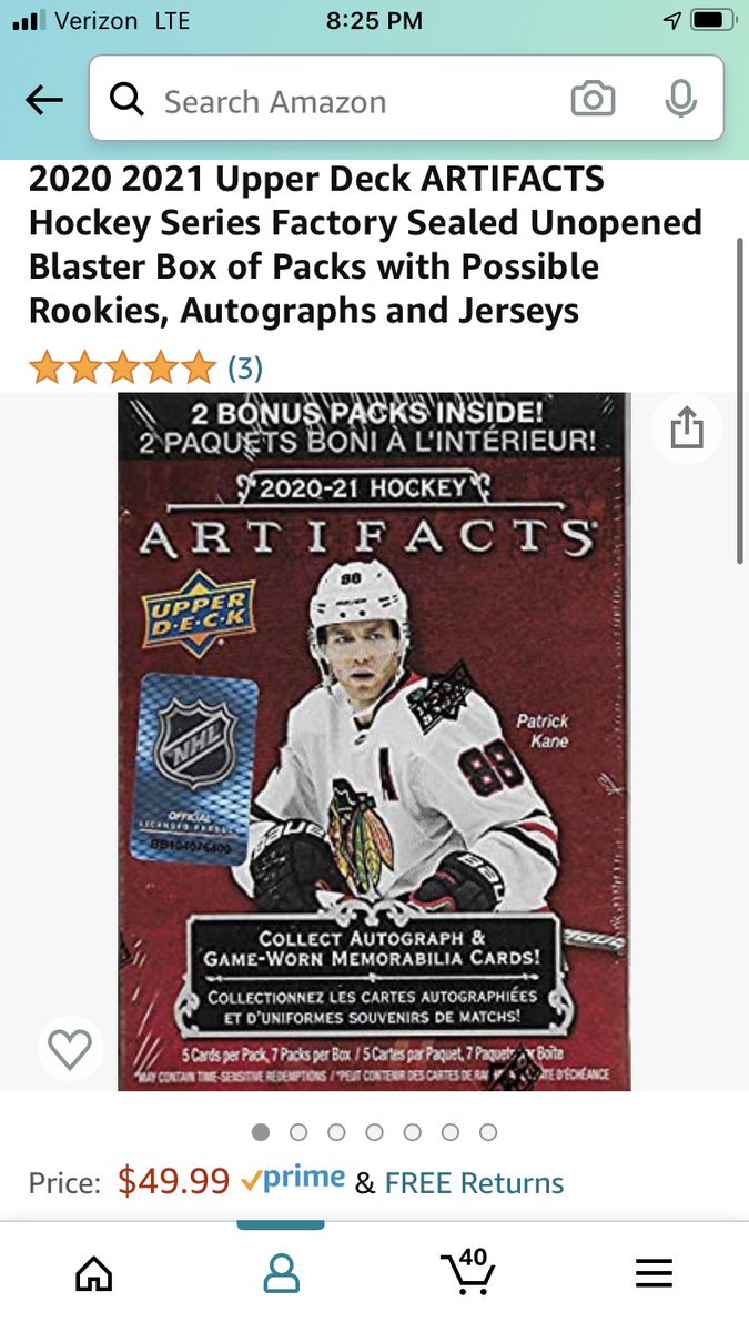 ConnorMorrell's tweet image. Bought this on Amazon last night. It is super cool! It has jersey cards, autographed cards, and rookie cards. Can’t wait to open it on Thursday!!!!