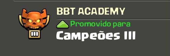 BBT ACADEMY está em ótima fase! Fomos promovidos para campeão! Agora o <a href="/BrothersBrTeam/">BrothersBrTeam</a> conta com 2 equipes na liga campeão! <a href="/wnrossini/">WNRossini</a> <a href="/driivexd/">Driive</a> <a href="/ZiiNtm/">YgoorZiiN™</a> @Mohatu3 <a href="/makluc/">Lucio</a> <a href="/TGuazelli/">Thamy Guazelli</a> <a href="/Lord_Leomar/">Leomar</a>