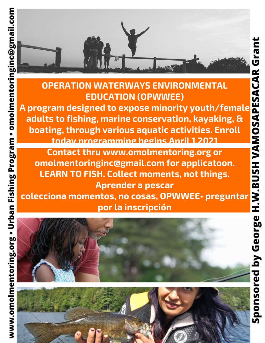 Operation WaterWays Environmental Education OPWWEE teaching Westside youth how to fish, inquire at omolmentoringinc@gmail.com or OMOLMentoring.org