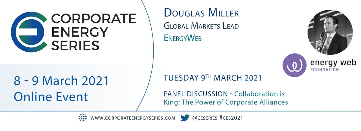 Looking forward to moderating this @CESeries session that's about to start to share perspectives from @energywebx's experience about the importance of industry partnerships and consortiums to advance the #energytransition and learning from an impressive group of panelists!