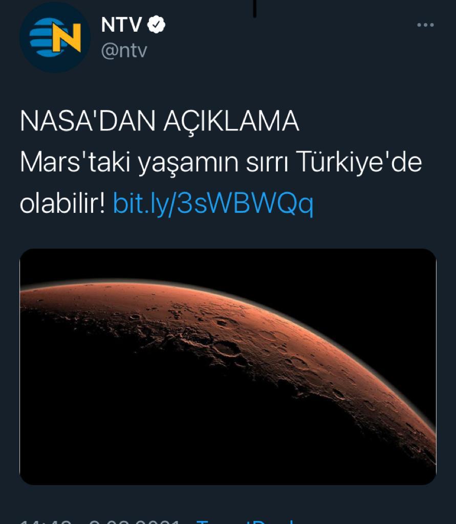 Türkiye'de yaşayan marsta da yaşar demeye çalışıyorlar.