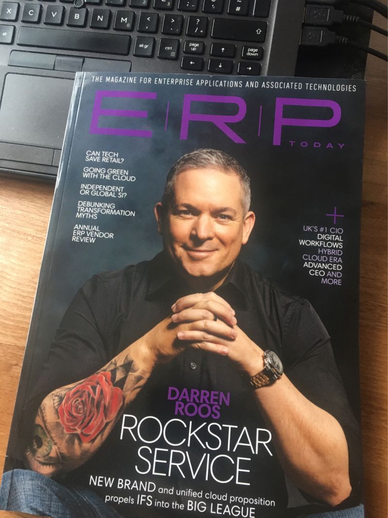 WorldBizBuz's tweet photo. Check out the latest issue of @erp_today. @IFS CEO, Darren Roos features on the front page and talks about what it REALLY means to be customer-obsessed and delivering #value. https://t.co/zVhhSRUEav #IFSCloud #RockstarService https://t.co/W41OlfQ0SY