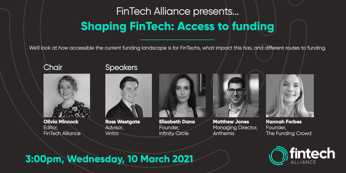 AllianceFintech's tweet photo. Tomorrow on #ShapingFinTech...
We'll look at how accessible the current funding landscape is for FinTechs, what impact this has, and the different routes to funding.
๐ฃ๏ธ@myvintro, @InfinityCircle2, @anthemis and @thefundingcrowd
๐Register here - https://t.co/ucQ5I9piHW https://t.co/Jhl6byIgqr