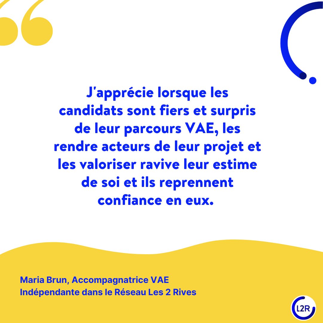 📢 Retour sur le #témoignage de Maria BRUN, accompagnatrice VAE Les 2 Rives ! 👇

📆 Vous aussi vous souhaitez #accompagner des #candidats à la #VAE? Prochaines réunions d’information, les 12 et 16 MARS prochains de 12h00 à 13h00 !
👉🏼 Inscription : vu.fr/trVn