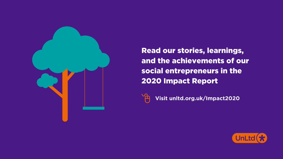 Our 2020 Impact Report celebrates the incredible work of our social entrepreneurs, reflecting on our organisation’s learning and continued learning

Read it here and let us know what you think - 

unltd.org.uk/Impact2020 

#SocEnt