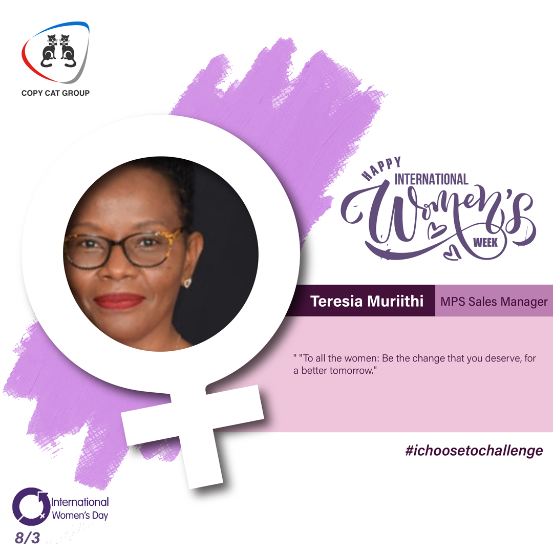 CopyCatGroup's tweet photo. We continue to celebrate women throughout the week in commemoration of #InternationalWomensDay2021
 
Today, we feature two women thriving in leadership positions here at Copy Cat, @May Nyaga - Head Of HR and @Teresia Muriithi - MPS Sales Manager.  

Here’s what they have to say: https://t.co/ug8xD924Kr