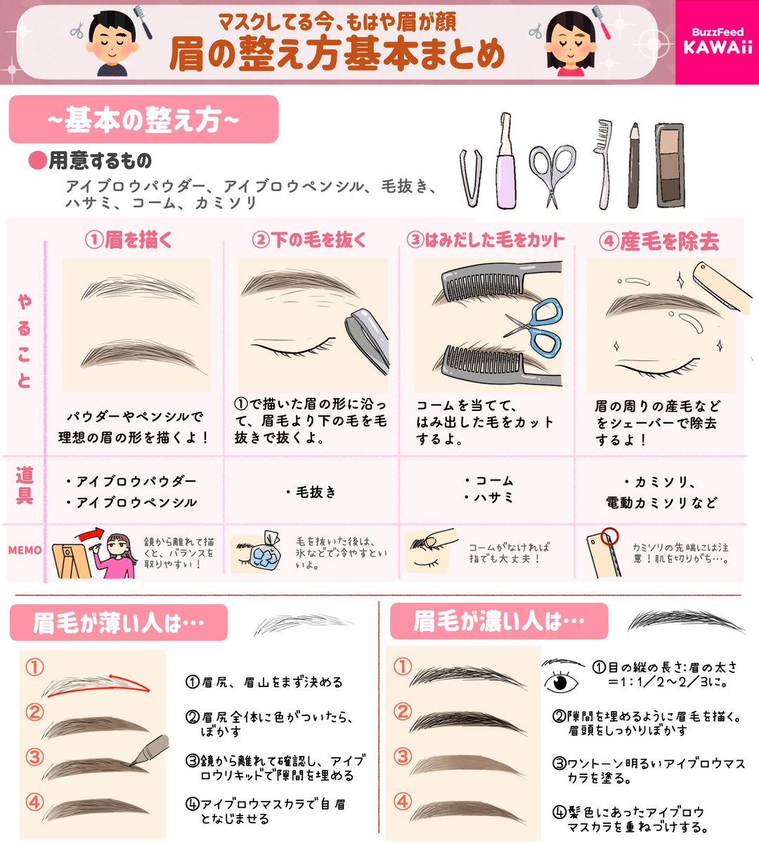 Buzzfeed Kawaii 顔の印象を大きく決める眉を完全攻略 眉の整え方や 眉が薄い人 濃い人向けの描き方などをまとめました Buzzfeed Kawaii 顔の印象を大きく決める眉を完全攻略 眉の整え方や 眉が薄い人 濃い人向けの描き方などをまとめました