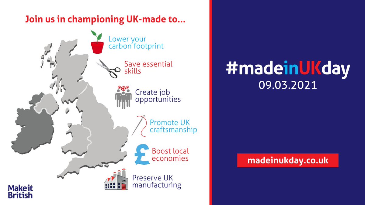 Today is Made in UK Day. If everyone in the UK bought just one item made in the UK for £20 it would be worth £1.3billion.  We are proud to be a British manufacturer. #madeinukday @makeitbritish