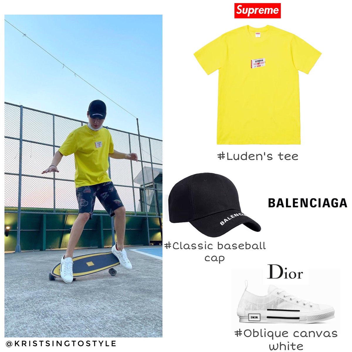 kristsingstyle's tweet photo. 20210309

@kristtps wearing
- @/Supreme luden‘s tee
- @/Balenciaga classic baseball cap
- @/Dior oblique canvas

#kristperawat
#คริสสิงโต 
#ทีมพีรญา
#kristsingtostyle https://t.co/WrnYh2hStF