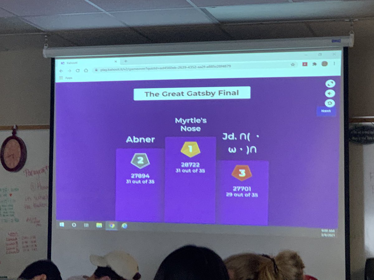 kkaulfus05ag's tweet photo. To the victors go the spoils! Even 11th graders enjoy Kahoot! https://t.co/5LWxg6c1NA