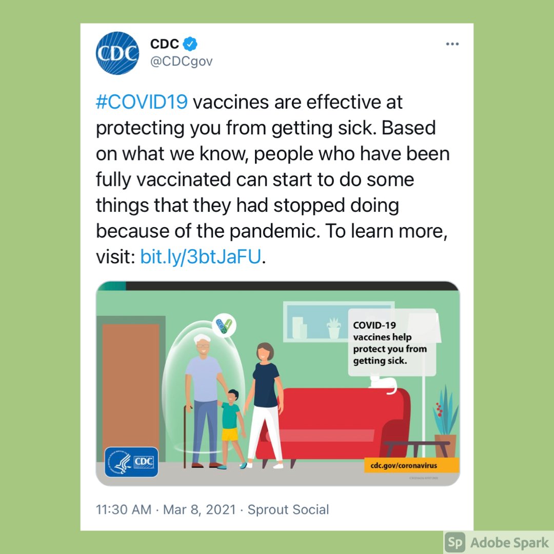 DrEmilyRSmith's tweet photo. Q7. #LeapsChat We're now more confident that vaccinated people are less likely to get sick AND less likely to spread COVID. We've got direct data from a subgroup of the J&J trial (74% VE) + growing indirect evidence too. You see this reflected in yesterday's @CDCgov guidance. https://t.co/CuiGmoniax