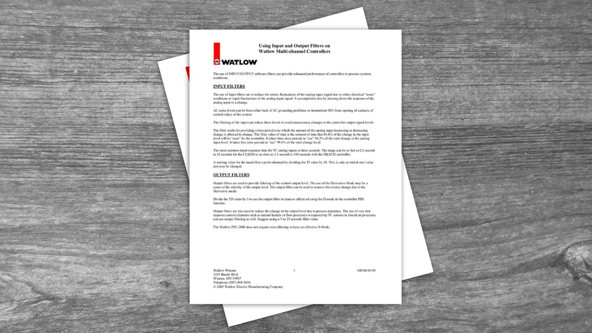 ValinCorp's tweet image. The use of INPUT/OUTPUT software filters can provide enhanced performance of controllers to process systems conditions. Learn more in Watlow&apos;s white paper below.

➡️ ow.ly/v51b50DUsPw

@watlow 

#controllers #inputfilter #outputfilter