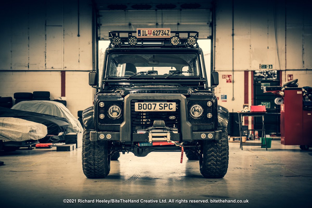 Another, very mean looking, electric #LandRover ready to leave the #ElectricClassicCars workshop with 450bhp of mid mounted Tesla motor onboard. #electriclandrover #evlandrover #electricdefender @elecclassiccars