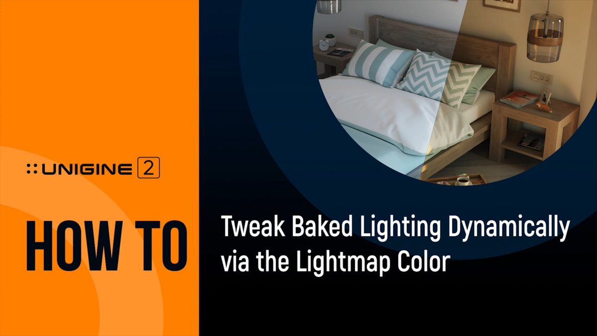 Unigine's tweet image. Global illumination baked into lightmaps is actually static, but you can add some dynamics and visual consistency by simply tweaking the Lightmap Color multiplier at run time. Learn how you can do it in UNIGINE 2: youtu.be/2P0CniBBUzo
#unigine #howto #uniginetutorial