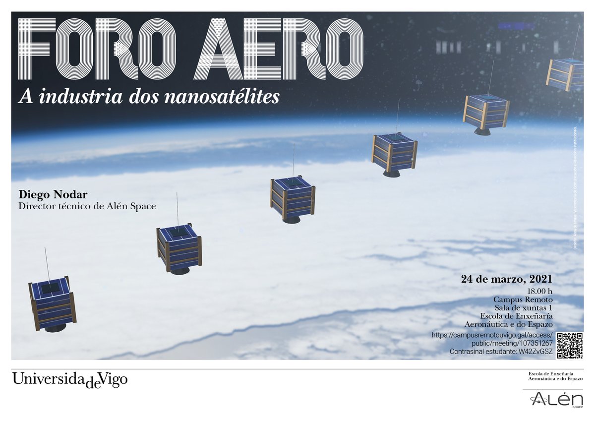aero_ourense's tweet photo. Foro Aero el 24 de Marzo con Diego Nodar de Alén Space https://t.co/JGz1MPbQb1