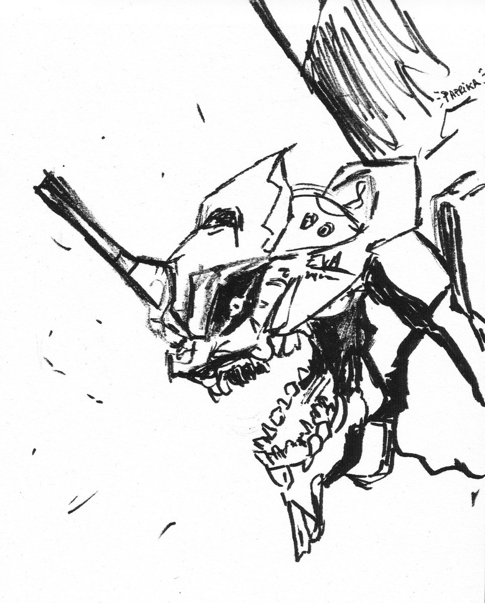 draw_paprika's tweet photo. Eva.01 sketch ⛓🪛 https://t.co/dQazVx7OPY