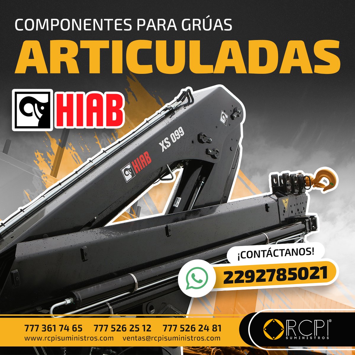 RCPI_Suministro's tweet photo. Cotiza con nosotros los mejores componentes, partes y sistemas para poner al 💯 tu grúa #Hiab articulada.

Escríbenos o llámanos para solicitar tu cotización:
✅ Whatsapp https://t.co/Tu7NKX8Mxn
📞 Oficinas: 7773617465 y 7775262481
🌐 https://t.co/oxm8q0LgVT https://t.co/3VMM65POBR