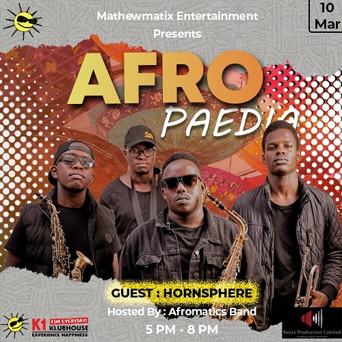 michaelnesh's tweet photo. Wednesday ikifika you know something good is cooking pale @k1klubhouse... This week's Afropaedia is hosting our very own @hornsphere backed by the Afromatix band. https://t.co/PPzJwtogHW