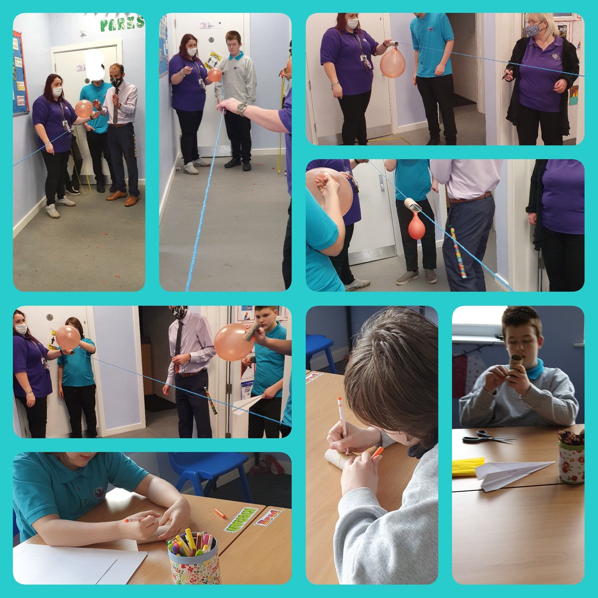 PhoenixPark_'s tweet image. Day 2 of #BritishscienceWeek2021  @ParksidePPA todays challenge- the paper aeroplanes✈ &amp;amp; balloon🎈challenge. #ThisisAP #PPAvalues #perseverance #learningisfun @PhilBurns_ppa @PRU_Leader 💜💙🤍