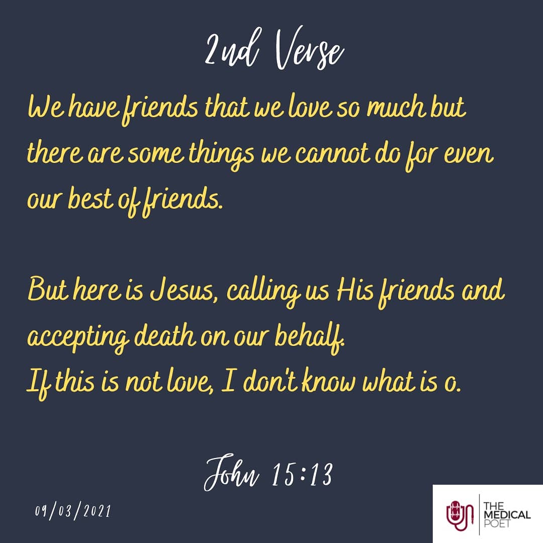 TheMedicalPoet's tweet photo. This month, we continue our discussion on Love.

How much do you think God loves you?
Find out in Romans 5:8 and John 15:13.

#2Verses https://t.co/BnVoY60auV