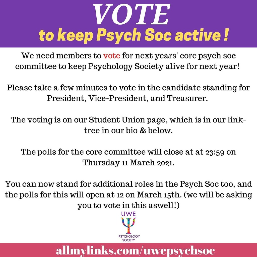 We really need you to vote! Should only take a minute! 

allmylinks.com/uwepsychsoc instagr.am/p/CMNXrkjBGlp/ We really need you to vote! Should only take a minute! 

allmylinks.com/uwepsychsoc We really need you to vote! Should only take a minute! 

allmylinks.com/uwepsychsoc Ma…