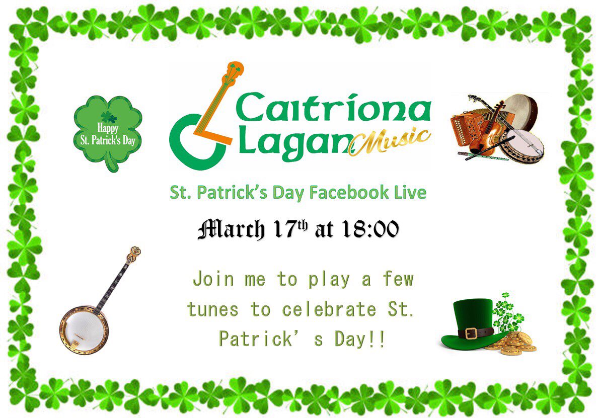 claganmusic's tweet photo. 🎶☘️ Hope you can join me this St Patrick’s Day for a few tunes on Facebook live
https://t.co/Nr2AdLwzP4 #stpatricksday2021 #virtualstpatricksday https://t.co/jyH2OdTaQa