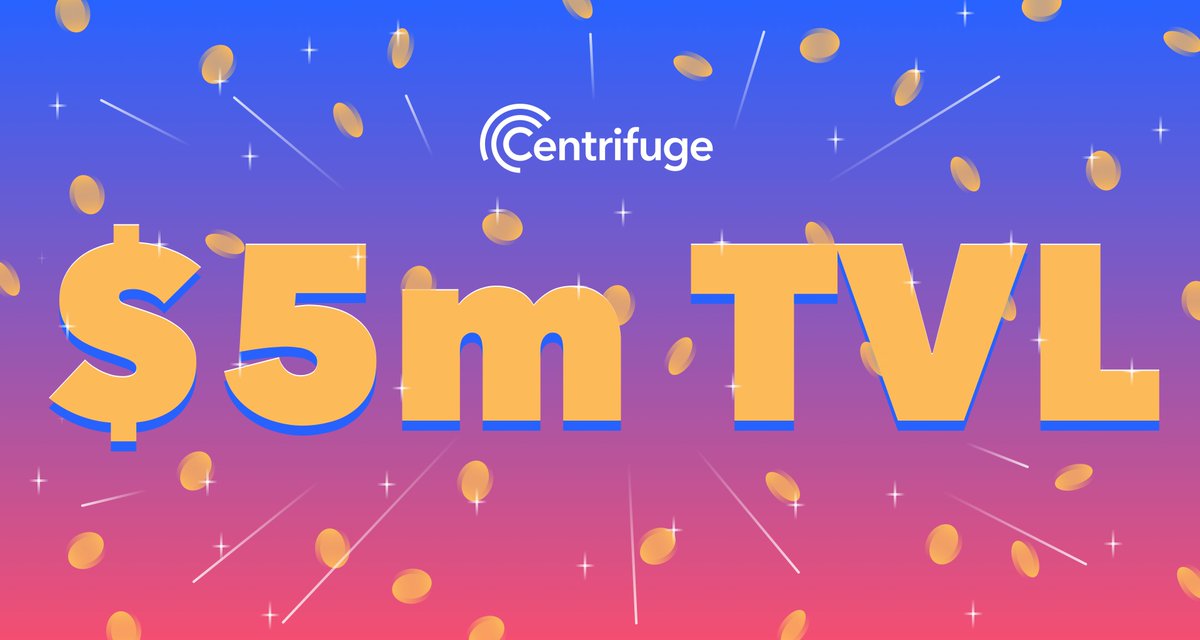 centrifuge's tweet photo. We are VERY excited to announce our latest milestone on Tinlake. Drumroll please... 

We have now reached $5M TVL!!! Yes, you heard correctly, $5M TVL!! 💸

Head over to https://t.co/mgAMj3QaXR for more details and to see what pools are still open for investment! https://t.co/3mdTbTwzKU