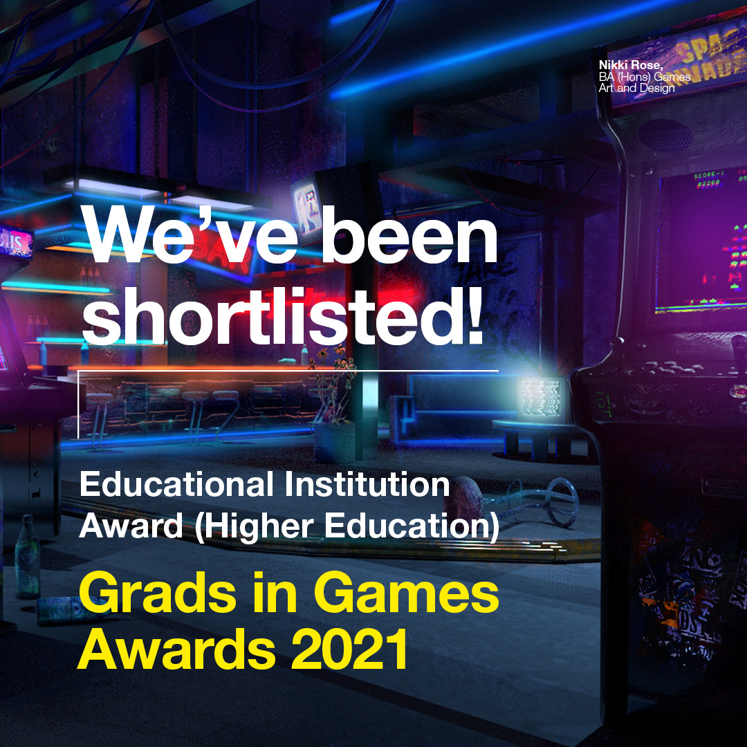 Exciting news! We've been shortlisted for a <a href="/GradsInGames/">Grads In Games</a> Award! 🎮

This nomination is in recognition of our commitment to actively helping our students into the games industry. 

Well done team <a href="/NUA_GamesArt/">NUA_Gamesart</a>.

#WeAreNUA