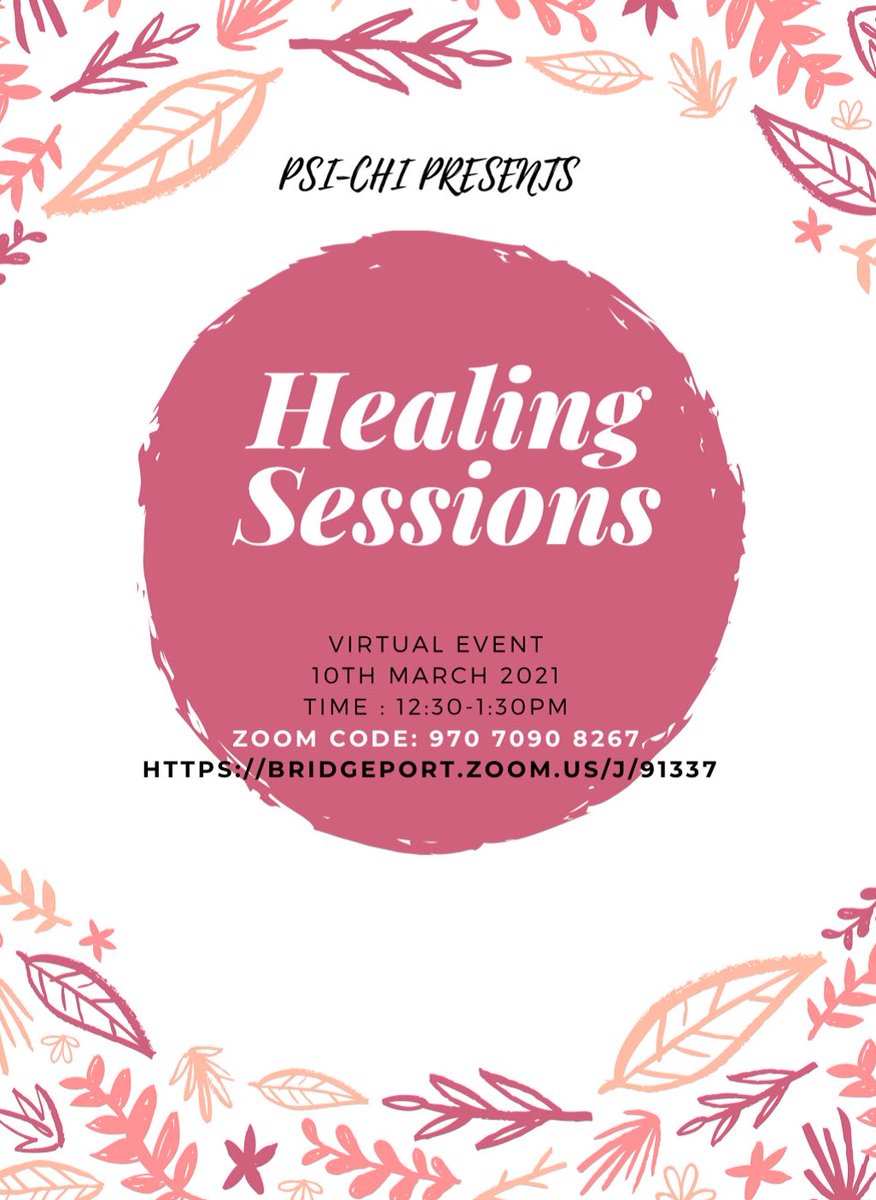 chi_ub's tweet photo. Our healing session this week is very exciting, as we have a special guest joining us! Professor Oropall will be attending and leading a mindful meditation. Please come join us, and tell your friends! #psichi #UB #universityofbridgeport #honorsociety https://t.co/YZtQcK4RF5