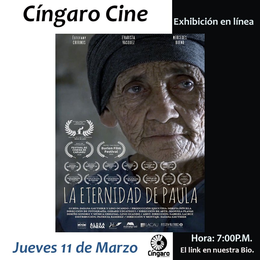 EXHIBICIÓN EN LÍNEA

La realizadora venezolana Dayana Gauthier <a href="/dayanagauthier/">Dayana Gauthier</a> nos acompaña este jueves 11 con la exhibición en línea de su último cortometraje LA ETERNIDAD DE PAULA. 
👉 Jueves 11 de Marzo 
👉 7:00pm
El enlace estará disponible en nuestra Biografía. 
#shortfilm