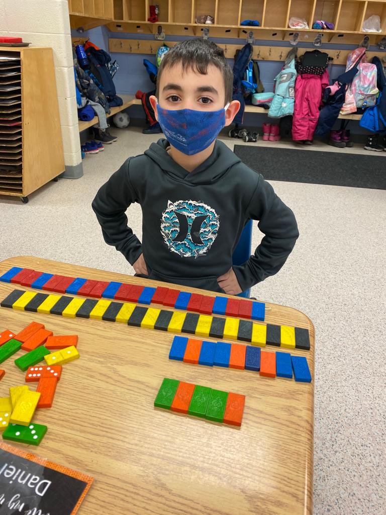 GAngelsDPCDSB's tweet photo. These kinders are rocking their pattern challenges for March Math Madness! #mymathpath https://t.co/iDBKFIJlFy