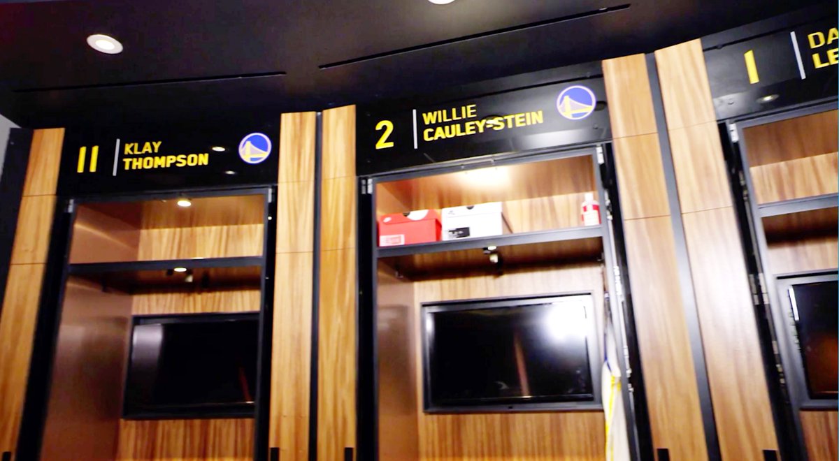 ShieldLockers's tweet photo. No #NBA games tonight?  We got you!  Let's check out some of our past NBA jobs starting in place @E40 calls home &amp; his squad the @warriors.  Definitely one of the biggest lockers we've done.  @gensler_sports and @manica_arch did a great job with the entire @ChaseCenter https://t.co/j6i5SrZyTr