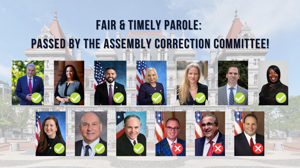 BREAKING: The Fair &amp; Timely Parole bill just passed out of the Assembly Corrections Committee! The bill will make the parole release process more fair and less political, aligning the standard for release with our common values of redemption and community safety. #ParoleJusticeNY