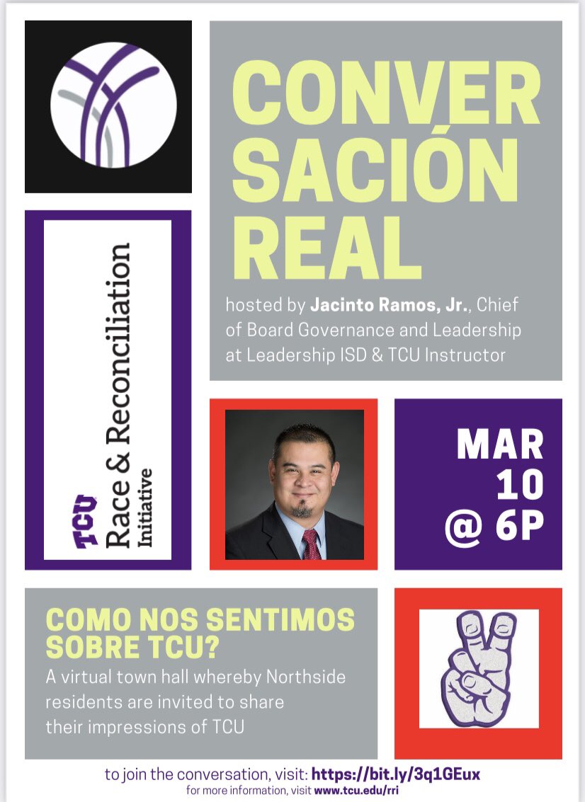 FortWorthISD's tweet photo. Northside residents, @TCU is holding a virtual town hall for you to share your views at 6 p.m. Wednesday, March 10. Join the discussion at https://t.co/XzmFgjKqPW. For more information on this event, visit https://t.co/Q46SOJ81Qt. https://t.co/A8cVf0Yvrq